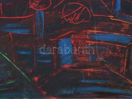 AL jelzéssel: Színes kép. Olaj, farost. 60x70 cm