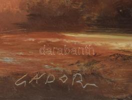 Gádor Emil (1911-1998): Tanya. Olaj, farost, jelezve balra lent. Dekoratív fakeretben, 50×60 cm