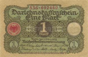 Német Birodalom / Weimari Köztársaság 1920. 1M (3x) közte egymás utáni sorszámokkal T:I