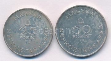 1961. 25Ft Ag + 50Ft Ag "Bartók Béla" T:AU (eredetileg P) patina
Adamo EM12, EM13