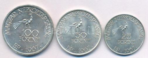 1967. 25Ft Ag + 50Ft Ag + 100Ft Ag "Kodály sor" T:BU halvány patina
Adamo EM22, EM23, EM2...