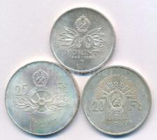 1956. 10Ft + 20Ft + 25Ft Ag "10 éves a Forint (Jó Forint sor)" T:AU patina
Adamo EM4, EM5...