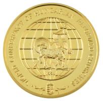 Lebó Ferenc (1960-) 1991. "Magyar Reformátusok II. Világtalálkozója" aranyozott fém emléké...