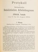 Kongreß-Protokolle der Zweiten Internationale. Band I-II. [A Második (Szocialista) Internacionálé ko...
