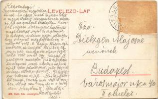 Leányfalu, Felső Dunaparti részlet, halász csónakok. Roth Ede vendéglős kiadása (Rb)