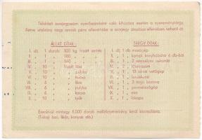 1955. "Országos Mezőgazdasági Kiállítás Tárgysorsjátéka" 3Ft-os sorsjegye T:XF