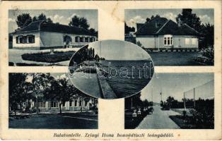 1937 Balatonlelle, Zrínyi Ilona honvédtiszti leányüdülő, tenisz pálya, sport (fa)