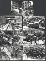 1986 március 19. Budapest, a budai sikló építéséről készült képriport, 13 db vintage, datált fotó, ezüst zselatinos fotópapíron, 9x14 cm