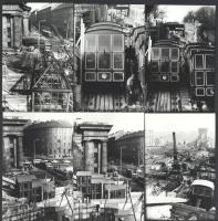 1986 március 19. Budapest, a budai sikló építéséről készült képriport, 13 db vintage, datált fotó, e...