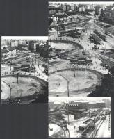 1970 és 1986 Budapest, a Moszkva tér átépítés előtt és után, 4 db vintage fotó, feliratozva, datálva, többsége pecséttel jelzett, ezüst zselatinos fotópapíron, 9x14 cm és 10,6x14,9 cm