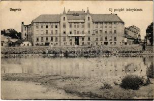 1932 Ungvár, Uzshorod, Uzhhorod, Uzhorod; Új polgári leány iskola / girl school (EK)