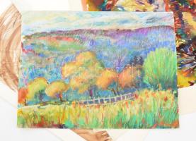 P. Kovács Sándor (-), 3 db mű: Tájképek. Klf. technikák, papír, jelzett. 35x47 cm körüli méretekben