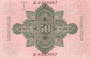 Német Birodalom / Császárság 1910. 50M (2x) egymás utáni sorszámokkal T:I-