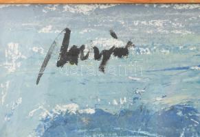 Olvashatatlan jelzéssel: Téli táj. Olaj, farost. Üvegezett fakeretben. 54,5x78 cm