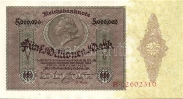 Német Birodalom / Weimari Köztársaság 1923. 5.000.000M (3x) egymás utáni sorszámokkal T:I-