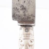 6 db ezüst (Ag) nyelű kés. Jelzett, mesterjegyes. 20 cm