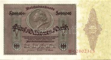Német Birodalom / Weimari Köztársaság 1923. 5.000.000M (2x) egymás utáni sorszámokkal T:I-