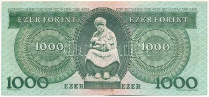 1993. 1000Ft "E 05376014" előlapon látványos, ritka nyomdahibával T:F erős papír Adamo F47
