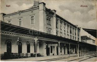 Győr, vasútállomás. Herman Izidor kiadása (fl)