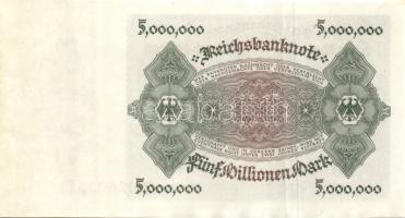 Német Birodalom / Weimari Köztársaság 1923. 5.000.000M (2x) egymás utáni sorszámokkal T:I-