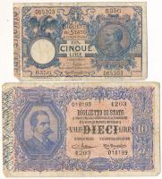 Olaszország 1925. 5L Szign.: Maltese és Rossolini + 10L Szign.: Maltese és Rossolini T:F Italy 1925. 5 Lire Sign.: Maltese and Rossolini + 10 Lire Sign.: Maltese and Rossolini C:F Krause 23.g, 20.