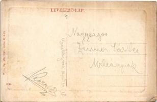 1911 Érsekújvár, Nové Zámky; Vasúti fasor, kerékpáros férfi. W.L. Bp. 433. 1910-13. 9746. / railway ...