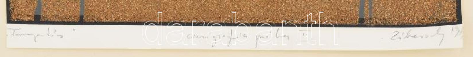 Záborszky Gábor (1912-1980): Olvashatatlan címmel. 
Szerigráfia, papír. Jelzett, próbanyomat I. Lap...