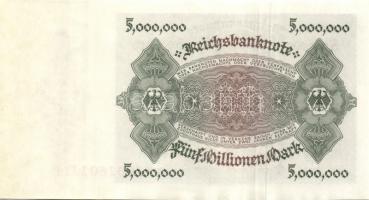 Német Birodalom / Weimari Köztársaság 1923. 5.000.000M (2x) egymás utáni sorszámokkal T:I-
