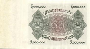 Német Birodalom / Weimari Köztársaság 1923. 5.000.000M (2x) egymás utáni sorszámokkal T:I-