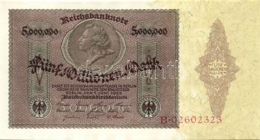 Német Birodalom / Weimari Köztársaság 1923. 5.000.000M (2x) egymás utáni sorszámokkal T:I-