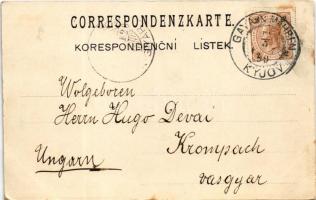 1899 (Vorläufer) Kyjov, Gaya; Hauptplatz / main square. Art Nouveau, floral (EK)