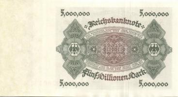 Német Birodalom / Weimari Köztársaság 1923. 5.000.000M (2x) egymás utáni sorszámokkal T:I-