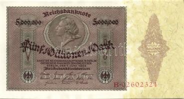 Német Birodalom / Weimari Köztársaság 1923. 5.000.000M (2x) egymás utáni sorszámokkal T:I-