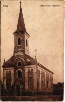 1915 Csap, Chop, Cop; Római katolikus templom. Vasúti levelezőlapárusítás 3690. / Catholic church (fa)