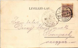 1900 Igló, Zipser Neudorf, Spisská Nová Ves; Evangélikus templom. Schmidt Edgar kiadása / Evang. Kir...