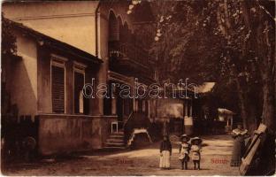 Zajzon, Zaizon-fürdő, Zajzonfürdő, Zizin; Sétatéri részlet / promenade, villas (EK)