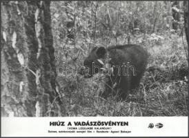 cca 1989 előtt készült ,,Hiúz a vadászösvényen" című szovjet film jelenetei és szereplői, 3 db ...