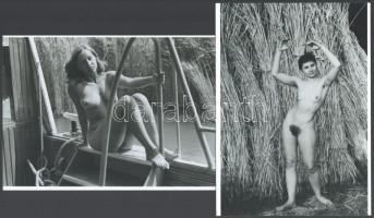 cca 1989 előtt készült fotók a Velencei-tónál, szolidan erotikus felvételek, 4 db modern nagyítás, j...