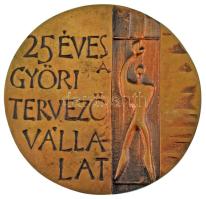 Asszonyi Tamás (1942- ) ~1980. &quot;25 éves a Győri Tervező Vállalat&quot; kétoldalas bronz emlékérem (83mm) T:AU