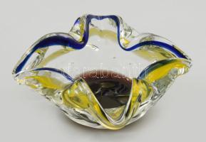 Chribska huta üveg kínáló tál Formába öntött, 
anyagában színezett, hibátlan 14x14 cm