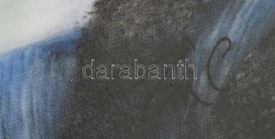 Hollóházi Szász Endre festményével díszített porcelán kép, 14x18 cm. Matricás, jelzett, keretben 41x...