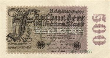 Német Birodalom / Weimari Köztársaság 1923. 500.000.000M cégnyomat, variáns Kreuzblüten vízjellel T:I-