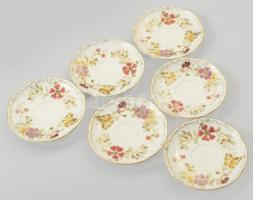 Zsolnay pillangó mintás mokkás készlet. Hat személyes. Kézzel festett, jelzett, hibátlan