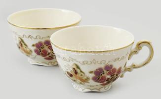 Zsolnay pillangó mintás mokkás készlet. Hat személyes. Kézzel festett, jelzett, hibátlan