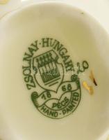 Zsolnay pillangó mintás mokkás készlet. Hat személyes. Kézzel festett, jelzett, hibátlan