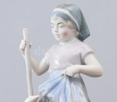 Metzler & Ortoff lány libákkal. Jelzett, hibátlan, m: 15 cm