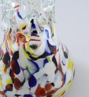 Murano színezett fonatos váza. Jelzés nélkül, hibátlan, m: 26 cm