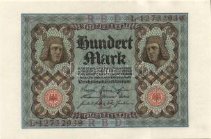 Német Birodalom / Weimari Köztársaság 1920. 100M (3x) nyolcjegyű, egymás utáni sorszámokkal T:I