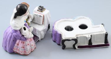 cca 19. sz. második fele, feltehetően osztrák, Figurális kalamáris. Kettévehető, belső tartályok nél...