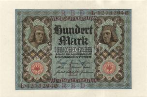 Német Birodalom / Weimari Köztársaság 1920. 100M (3x) nyolcjegyű, egymás utáni sorszámokkal T:I